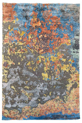 #8045 Modern multi color 60% bamboo silk & 40% wool